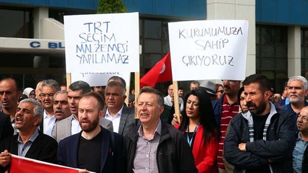 TRT çalışanlarından CHP ye protesto
